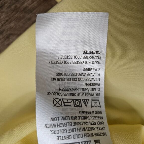 D & Co Top Womens XXS Button Front Long Sleeve Chest Pockets Yellow Minimal - Picture 7 of 11